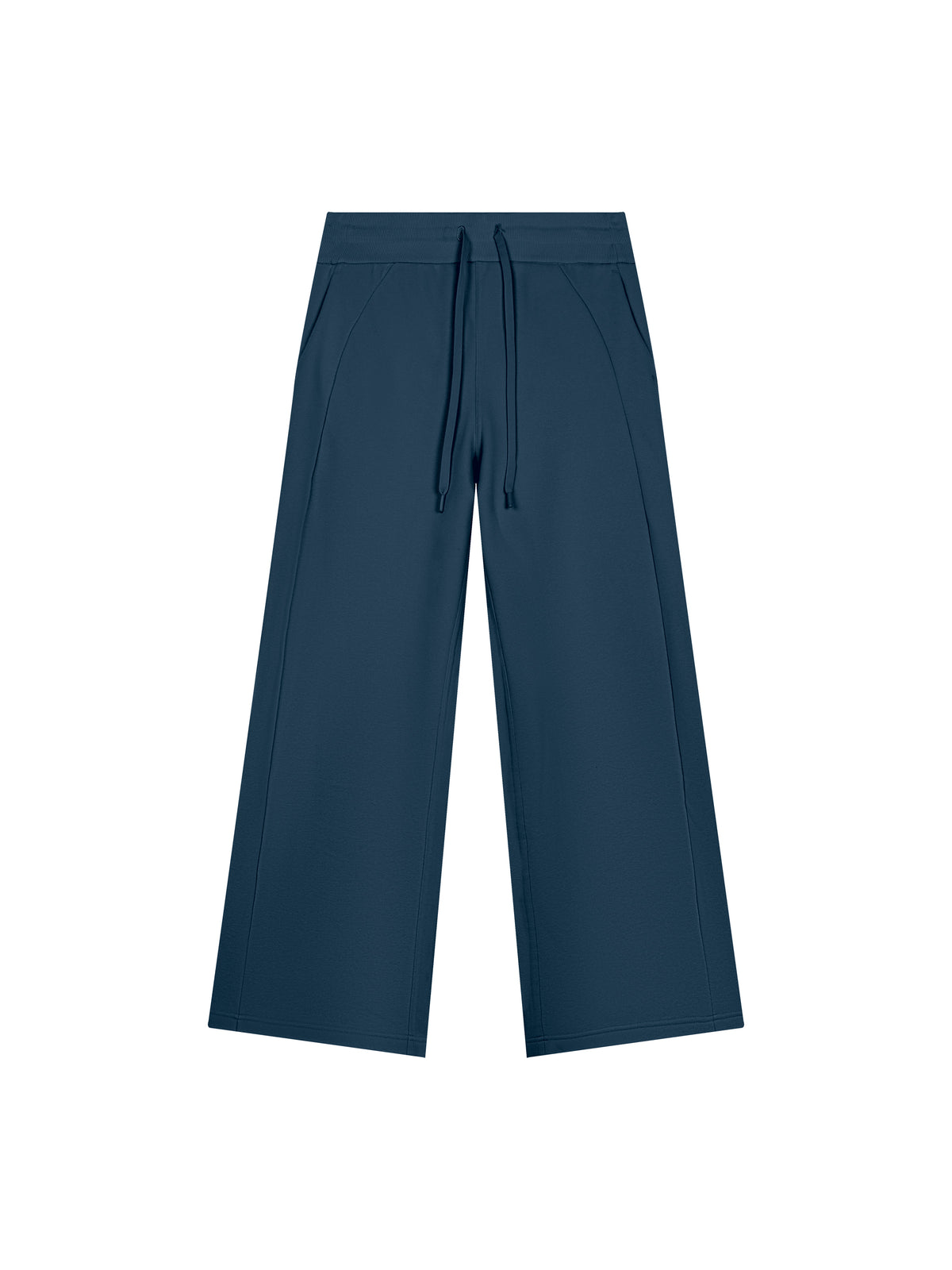 Women’s Wide Leg Fleece Sweatpants navy blue front product view