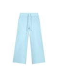 Women’s Wide Leg Fleece Sweatpants sky blue front product view