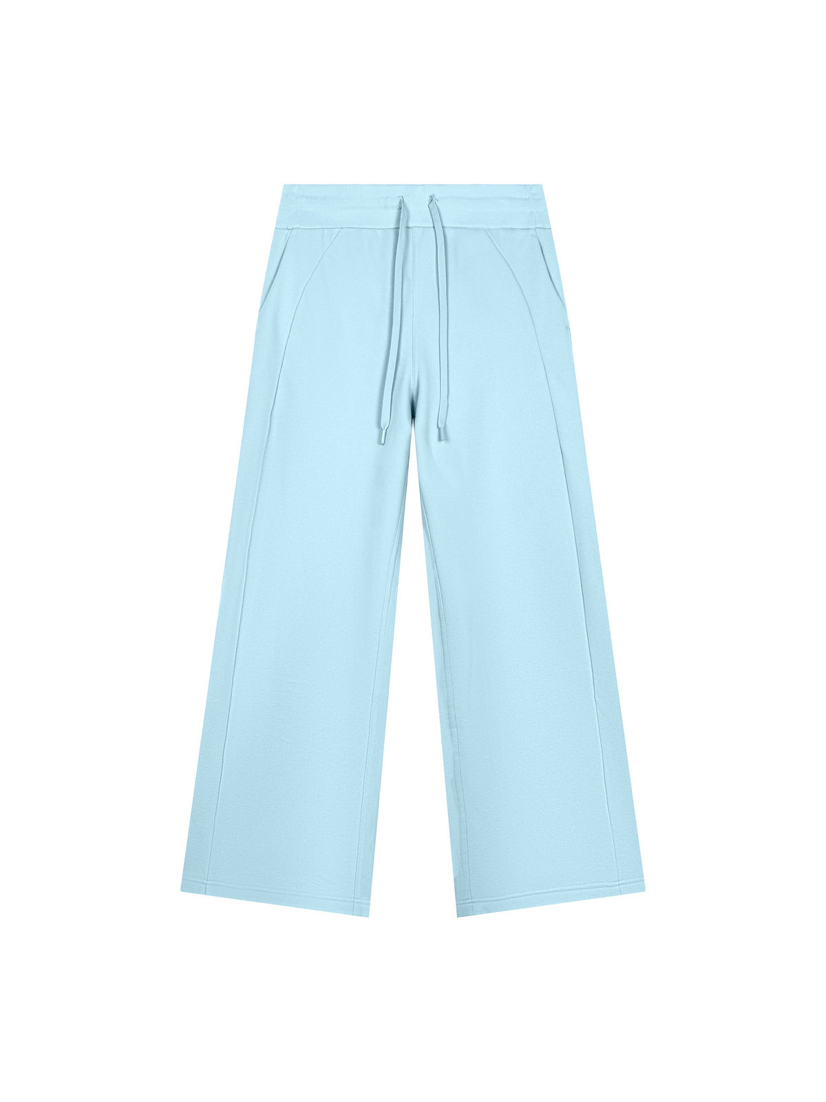 Women’s Wide Leg Fleece Sweatpants sky blue front product view