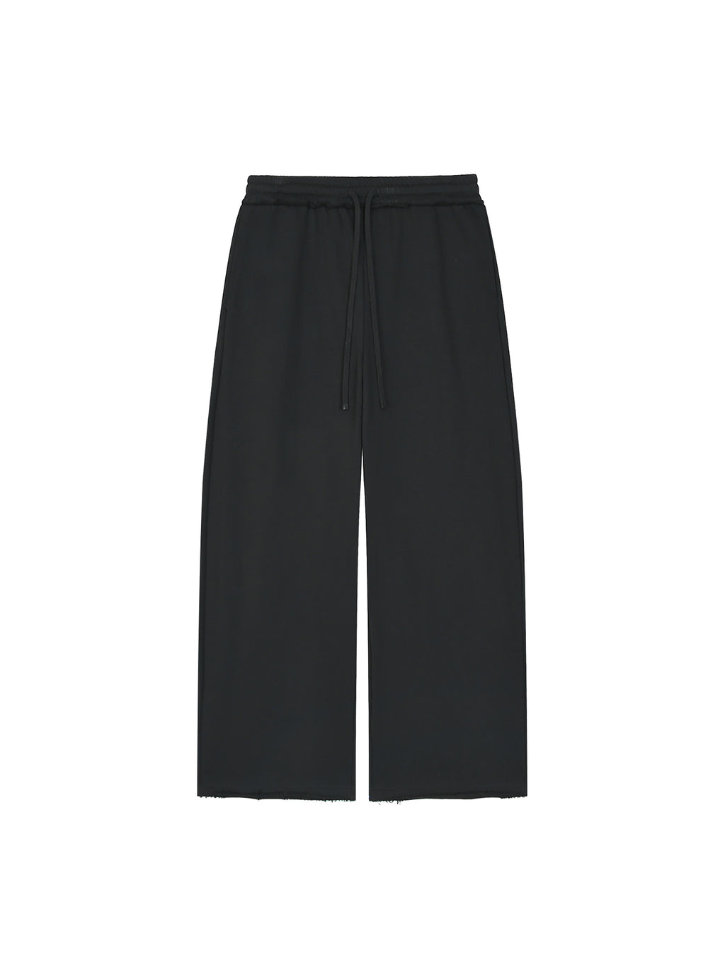 Women’s Wide Leg Raw Edge Sweatpants black front product view