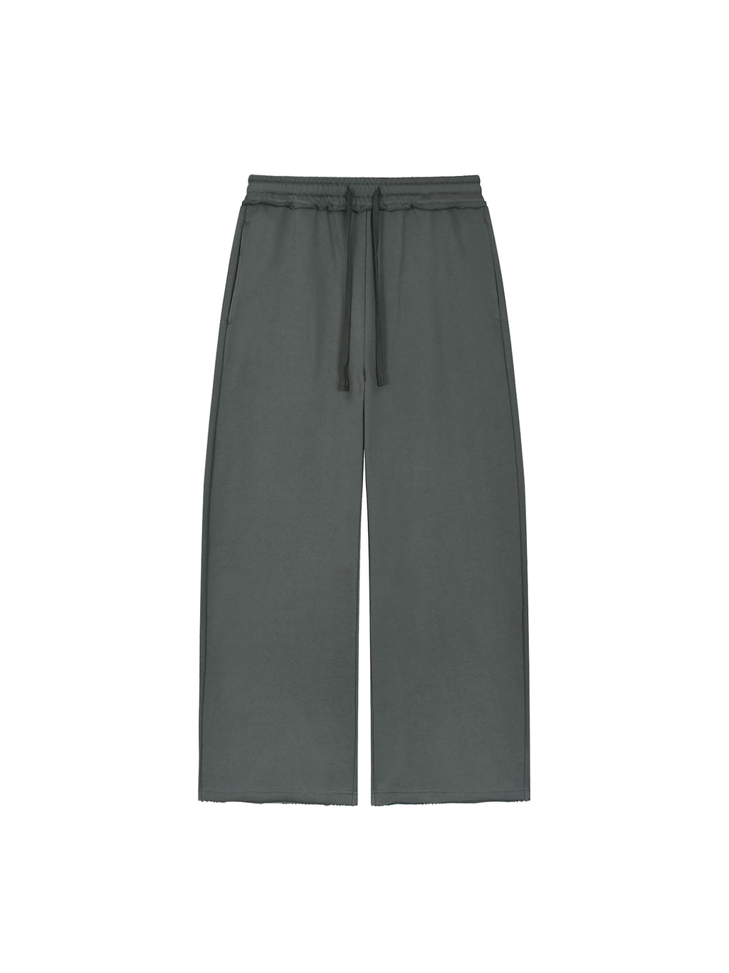 Women’s Wide Leg Raw Edge Sweatpants dark gray front product view