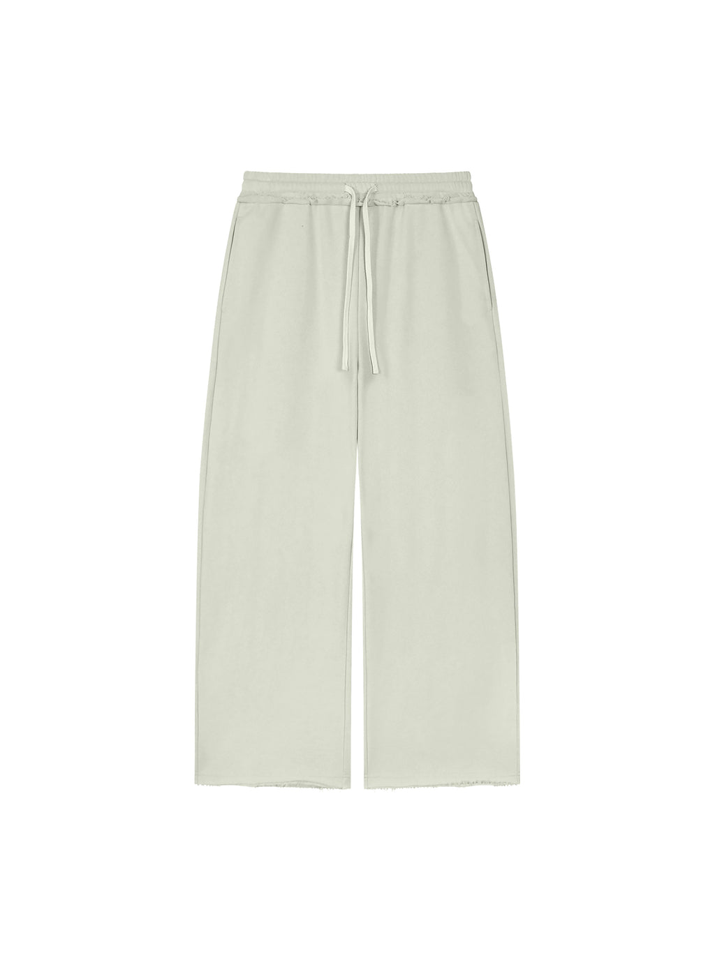 Women’s Wide Leg Raw Edge Sweatpants white gray front product view