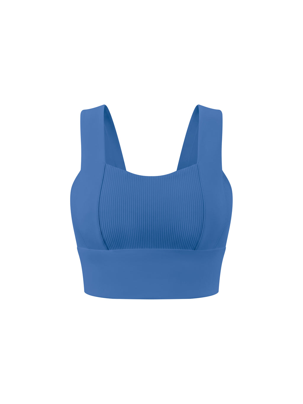 Women’s Yoga Crop Tank Top in Colorful Blue - front view