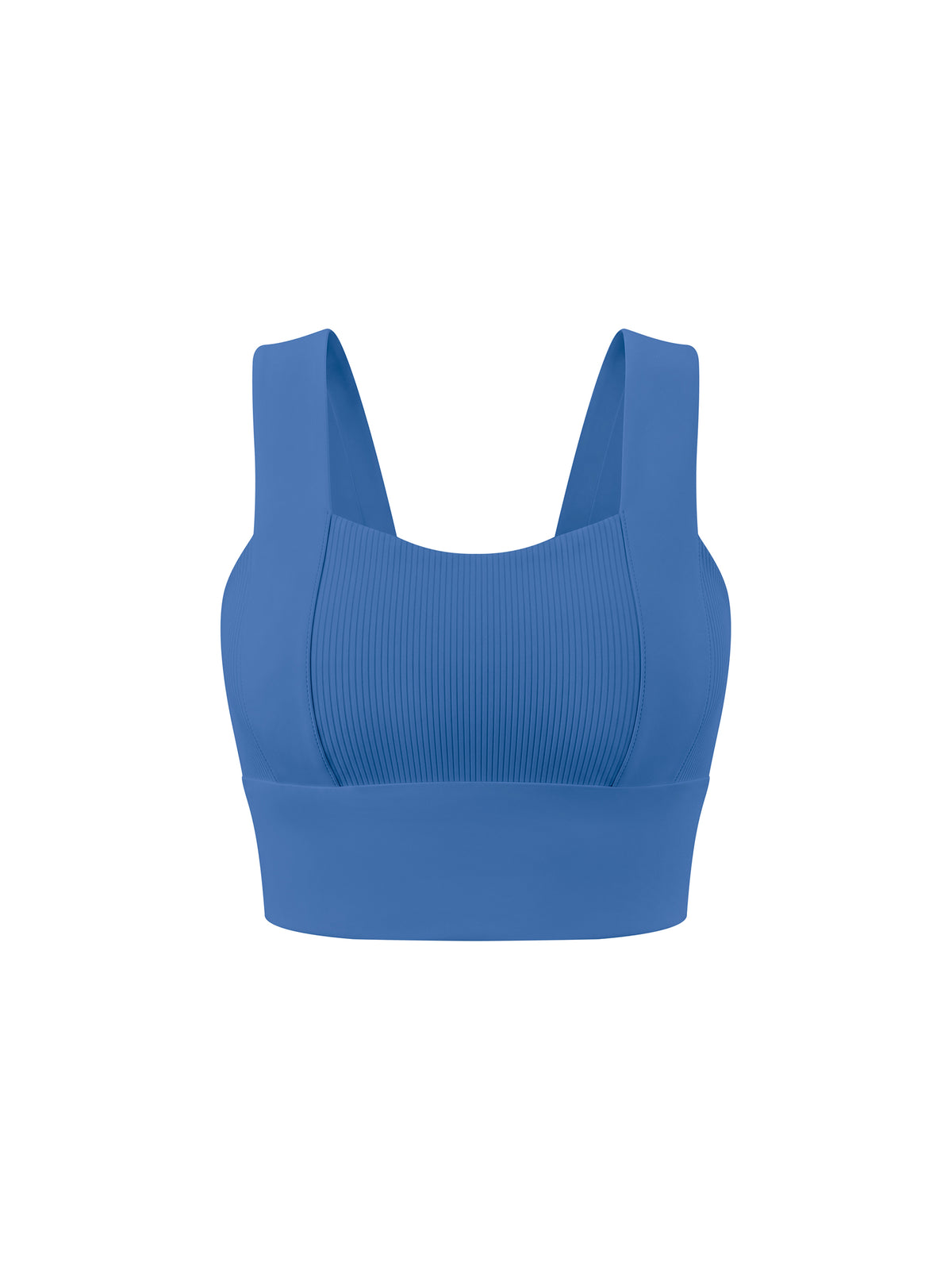 Women’s Yoga Crop Tank Top in Colorful Blue - front view