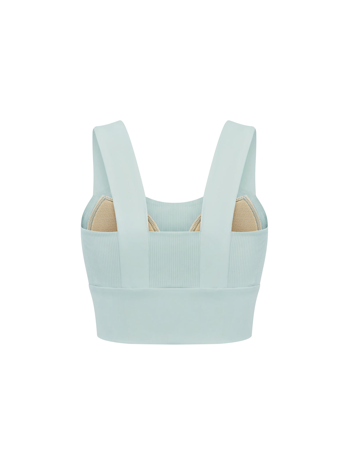 Women’s Yoga Crop Tank Top in Mint Green - back view
